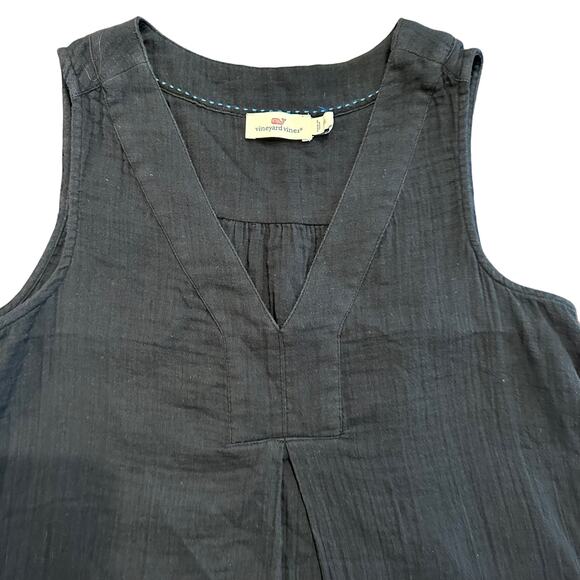 Vineyard Vines Womens navy blue crinkle cotton tank Size XS - Picture 2 of 5
